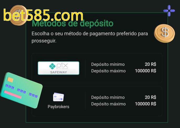 O cassino bet585.combet oferece uma grande variedade de métodos de pagamento